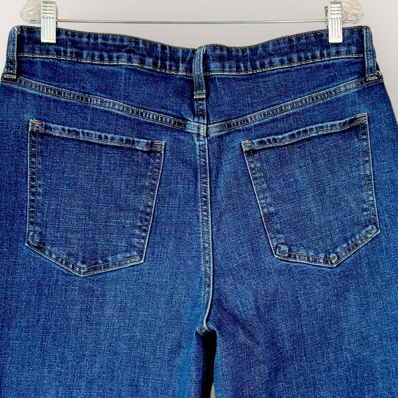 Banana Republic Wide Leg Crop High Rise Blue Jeans Pleated Women Size 33/16 Tall - Picture 7 of 12